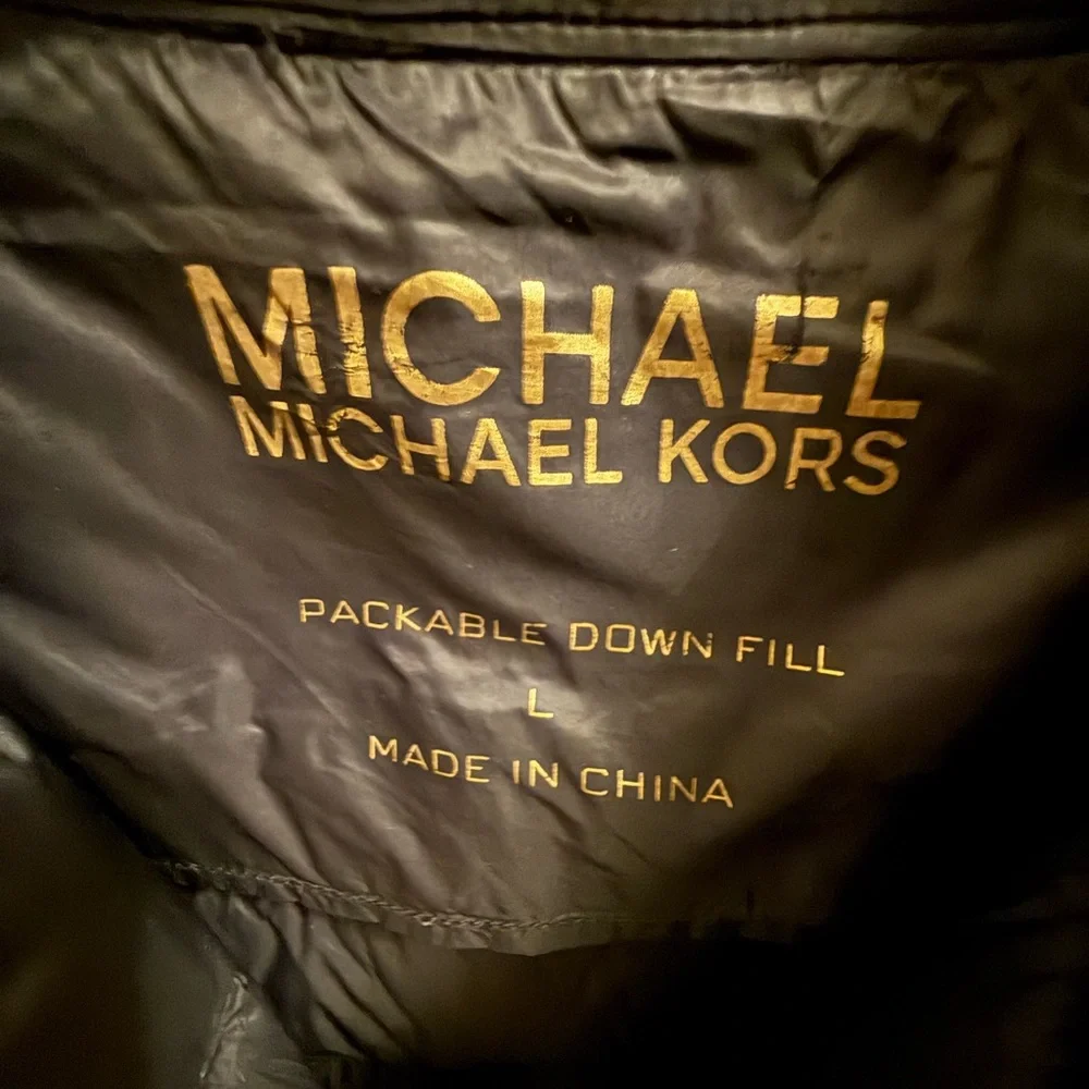 Michael Kors Black Quilted Puffer Jacket High Collar - Picture 3 of 3